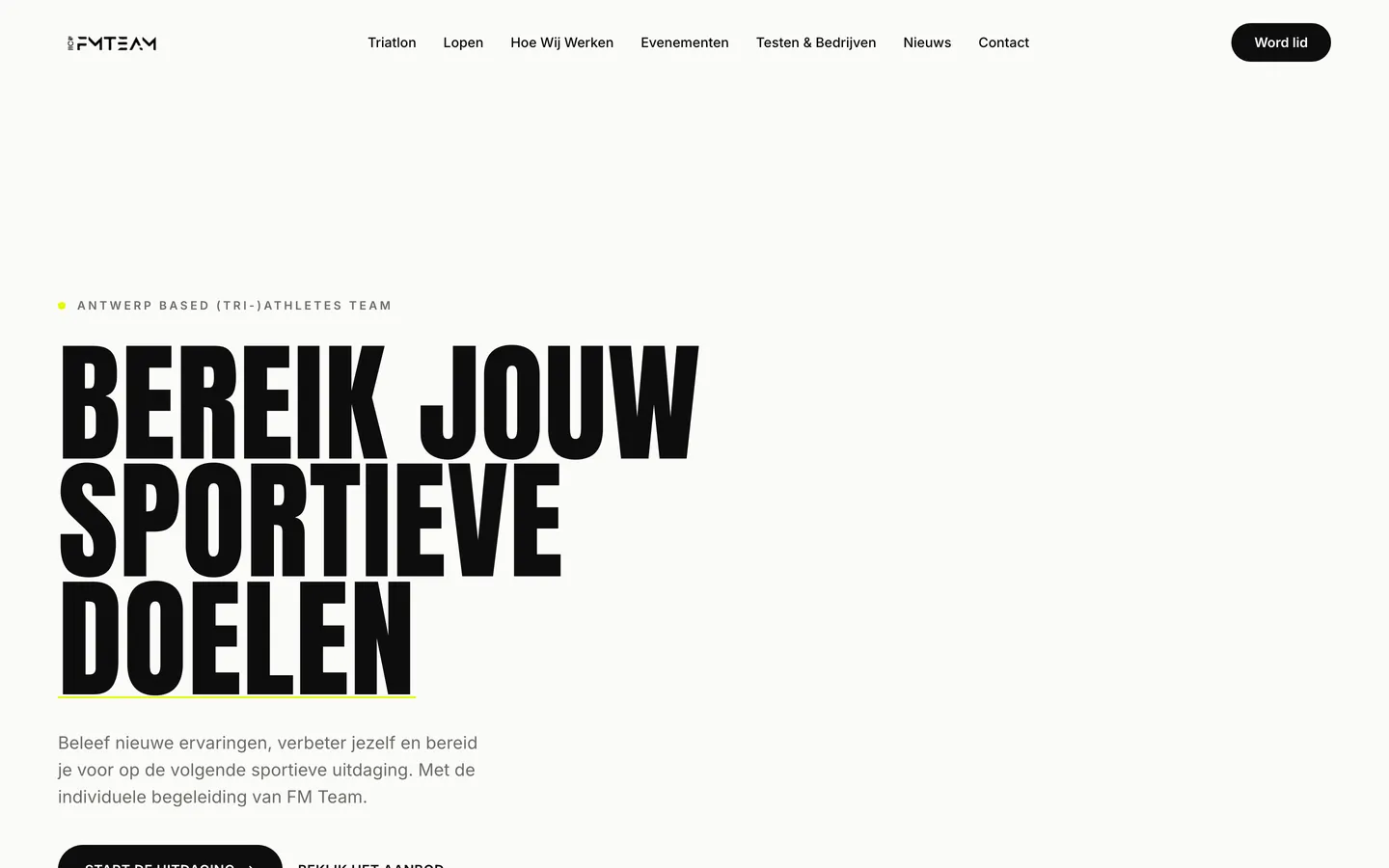 Schermopname van fmteam.be
